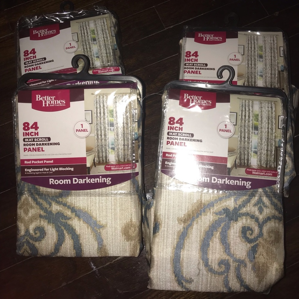 4 Brand new 84 inch curtains.